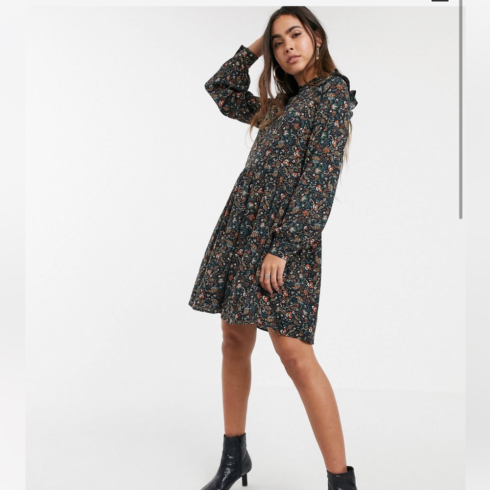 Warehouse loose fit viscose dress